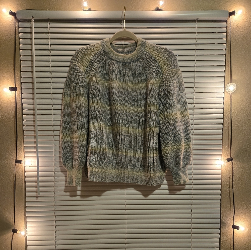 Striped Gray and Yellow Sweater